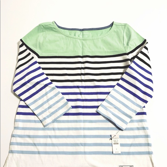 Talbots Tops - NWT Small Talbots 3/4 sleeve stripe t-shirt